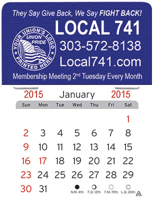 Union Adhesive Calendars, Union Made & Union Printed